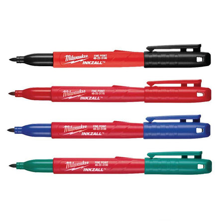 Milwaukee 48-22-3106 - INKZALL™ Fine Point Colored Markers (4 Pack) - Wise Line Tools
