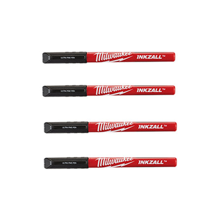Milwaukee 48-22-3164 - 4 pk INKZALL™ Black Ultra Fine Point Pens - Wise Line Tools