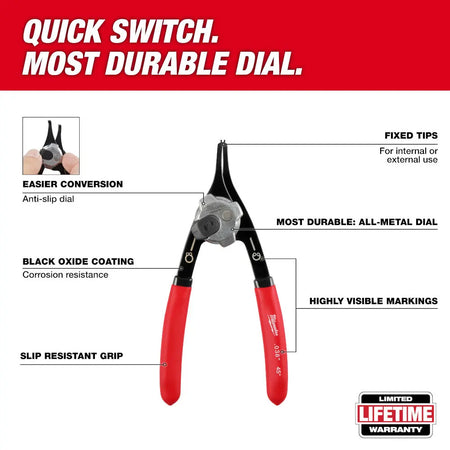 Milwaukee 48-22-6539 - 9PC Snap Ring Pliers Set - Wise Line Tools