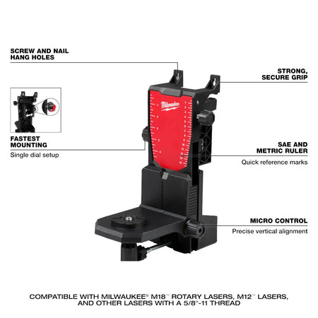 Milwaukee 48-35-3702 - Rotary Laser Wall Mount - Wise Line Tools