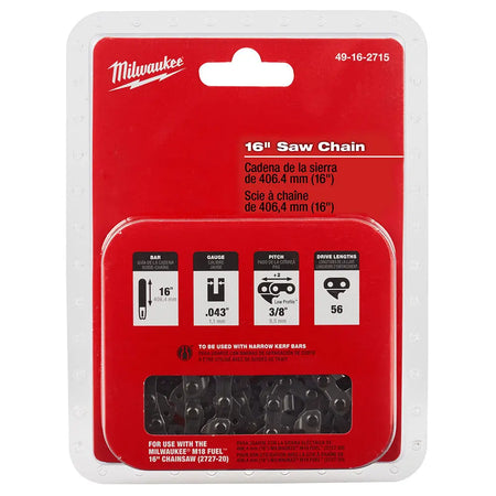 Milwaukee 49-16-2715 - 16 in. Replacement Chainsaw Chain - Wise Line Tools