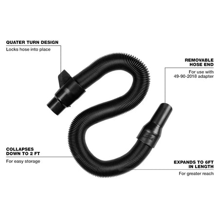 Milwaukee 49-90-2014 - 1-1/4” x 2’ to 6’ Expandable Hose - Wise Line Tools