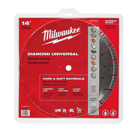 Milwaukee 49-93-7140 - 14 in. Diamond Universal Segmented-Turbo - Wise Line Tools