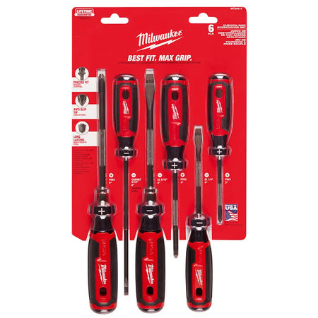 Milwaukee MT200-6 - 6PC Cushion Grip Screwdriver Kit (USA) - Wise Line Tools