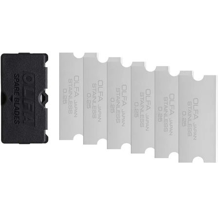 OLFA GSB-2S/6B - 6pk 30mm Stainless Steel Scraper Blades OLFA