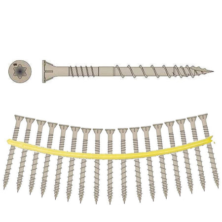 QUICK DRIVE DSVT212S - #10 2-1/2 DECK SCREWS COLOR TAN 1000pk - Wise Line Tools