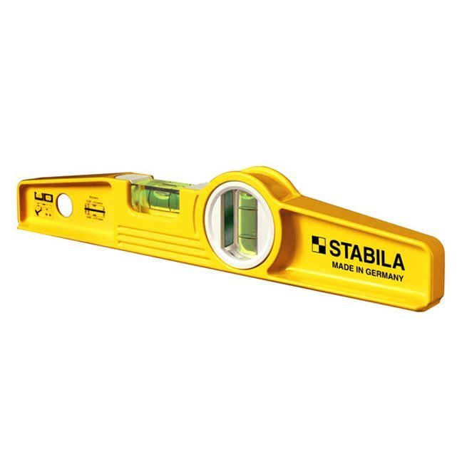 Niveau Torpille Stabila 25010 — 10 Pouces, Aluminium, Non Magnétique, Avec étui Gratuit
