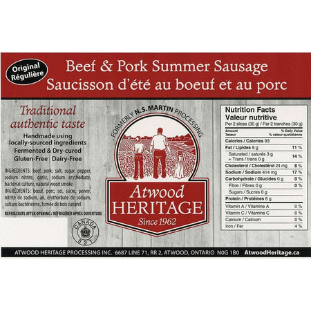 ATWOOD HERITAGE ATW-32002 - Original Beef & Pork Summer Sausage, 750g