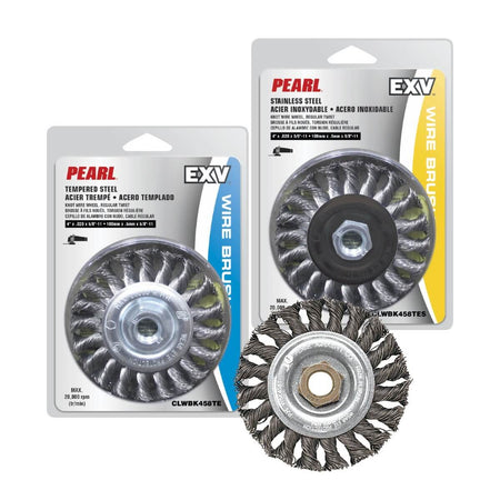 Pearl Abrasive CLWBK658TE - EXV™ 6" Knot Wheel Regular Twist Wire Brush - 5/8"-11 Thread