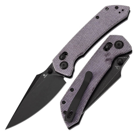 TENABLE TEN-T1034V4 - Fenrir Crossbar Lock Folding Knife - Purple Micarta / Blackwash Nitro-V