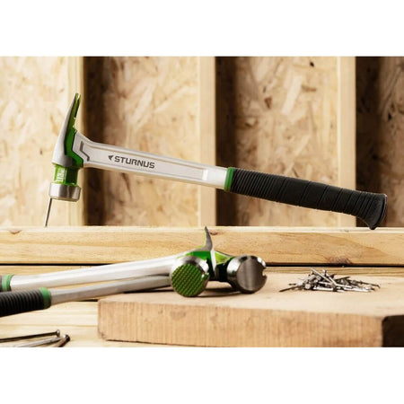 STURNUS ST13OZ-M-LH-P08 - Velocity 13oz Milled Face Rip Claw Hammer - 16" Long Handle (Green/Silver)