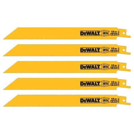 DEWALT DW4821 - 8-Inch 18 TPI Bi-Metal Reciprocating Saw Blade (5-Pack)
