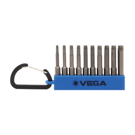 VEGA T150TTCS10 - 10-Piece Tamperproof Torx Impactech Carabiner Bit Set