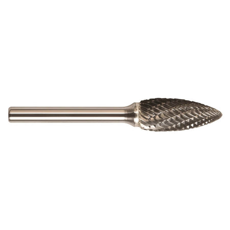 DRILLCO WAL-7H132ADC - Flame Shape Solid Carbide Burr - Double Cut SH-5, 1/2" x 1-1/4"