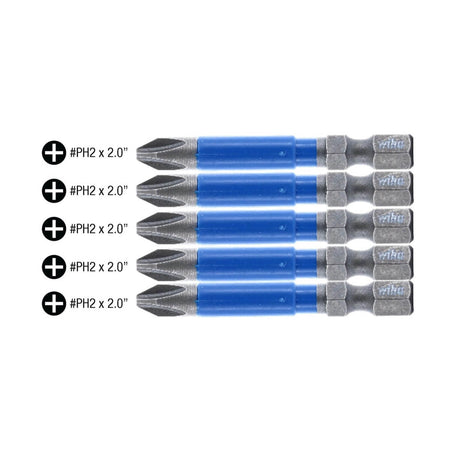 WIHA 70269 - TerminatorBlue Phillips #2 Impact Bits - 2 Inch (5 Pack)