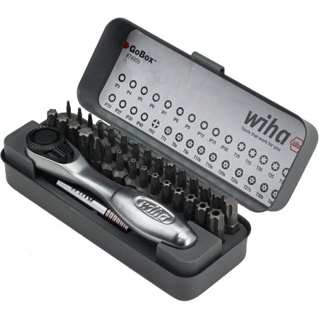 WIHA 74959 - 32-Piece GoBox Master Torx Bit Set with Mini Ratchet