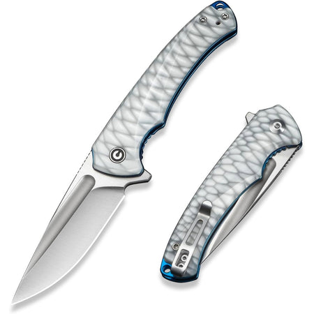 CIVIVI C24040-2 - Voidflare Flipper Knife - Satin 14C28N, Greyish White Resin