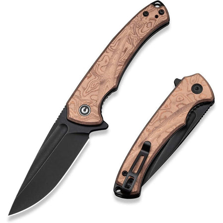 CIVIVI CIV-C24040-3 - Voidflare Flipper Folding Knife, Black Stonewashed 14C28N, Copper Foil G10 Handle