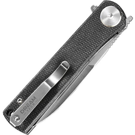 DREAMTECH DT-D3896MB - Flipper Folding Pocket Knife - Black Micarta Handle