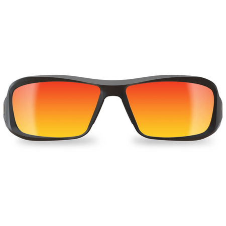 EDGE XBAP139 - Brazeau Torque Safety Glasses - Black Frame, Red Mirror Lens