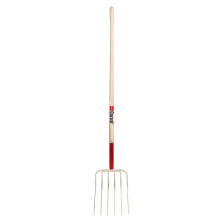 GARANT G0613L - 6-Tine Manure Fork with 13-inch Forged Steel Head and 48-inch Hardwood Handle