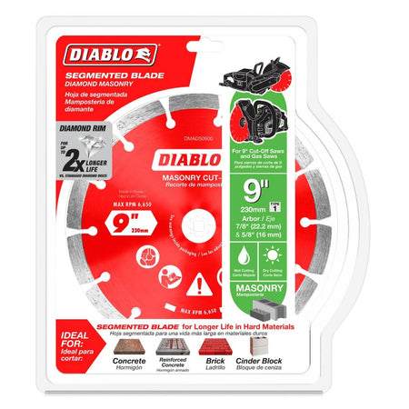 Diablo DMADS0900 9″ Diamond Segmented Cut-Off Disc for Masonry
