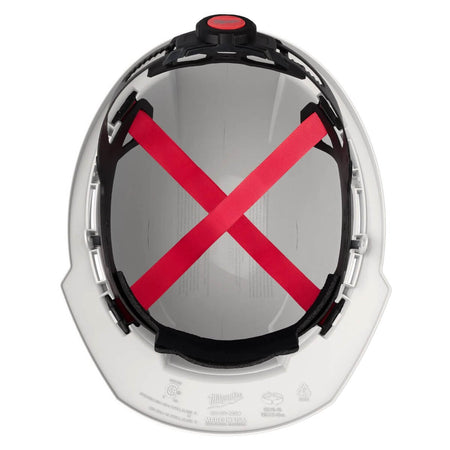 Milwaukee 48-73-1100 - White Front Brim Hard Hat w/4pt Ratcheting Suspension - Type 1, Class E