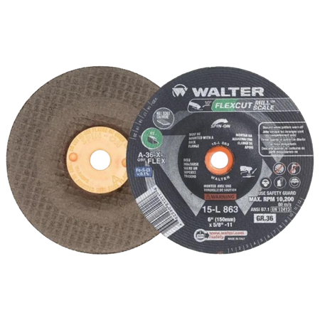 Walter 15L863 - Meule flexible Flexcut Mill Scale 6" x 5/8-11" grain 36
