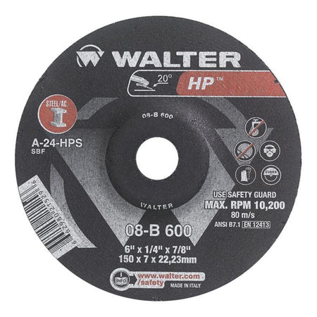 Walter 08B600 - 6"x1/4" HP Grinding Wheel - Wise Line Tools