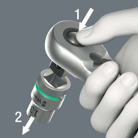 Wera 004003 - 8003 B Zyklop 1/4" Push-Through Ratchet - Wise Line Tools