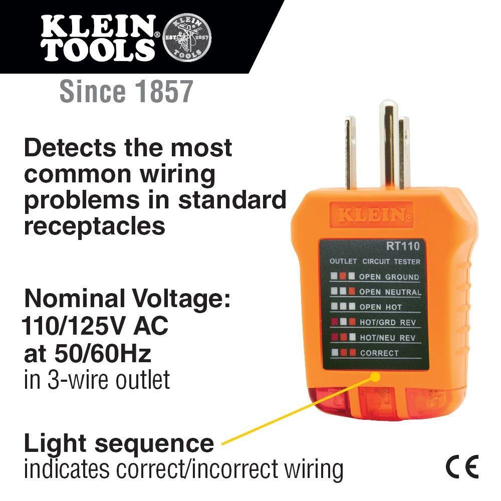 Klein RT110  -  Receptacle Tester