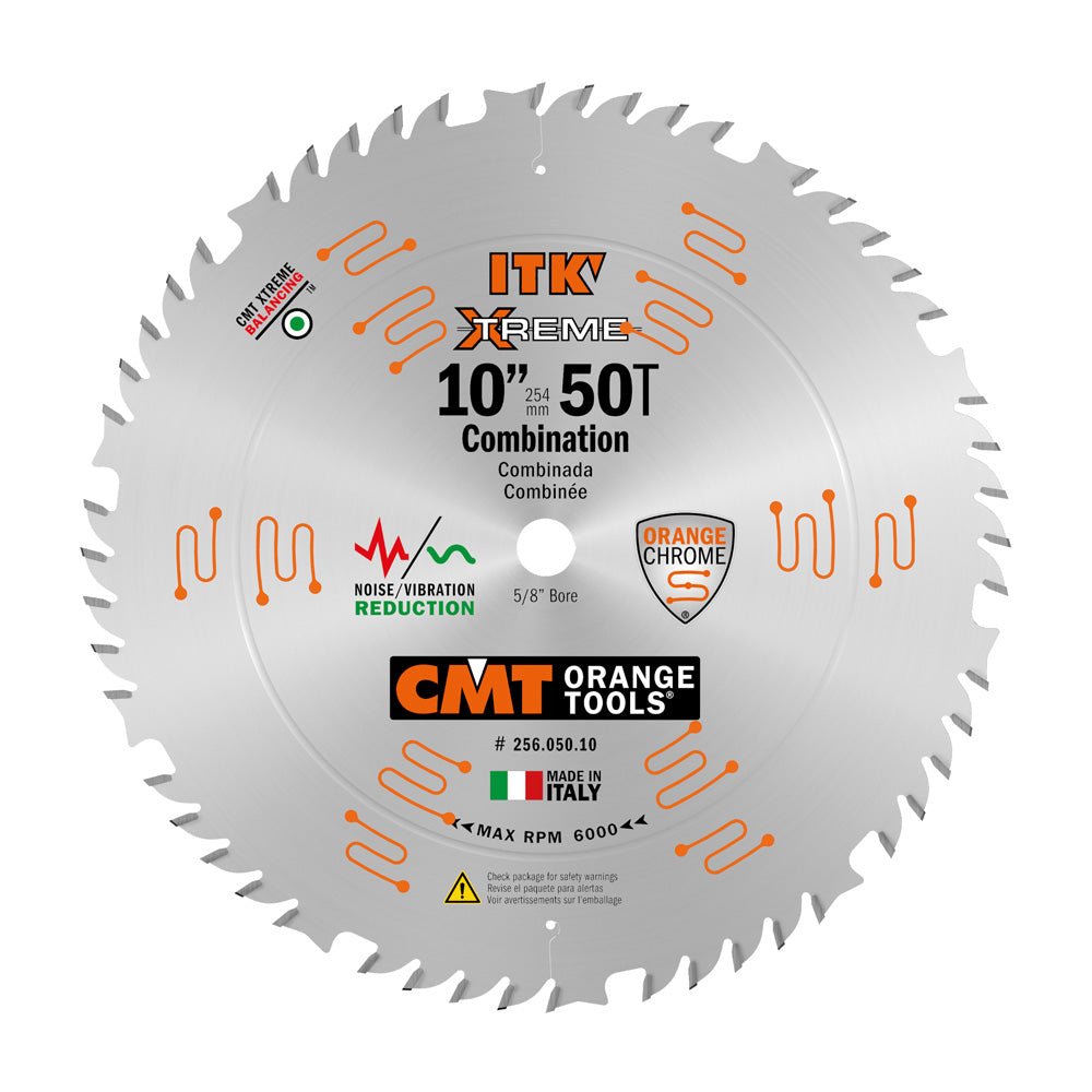 CMT 256.050.10 ITK INDUSTRIAL COMBINATION SAW BLADE, 10-INCH X 50 TEETH 1FTG+4ATB GRIND WITH 5/8-INCH BORE