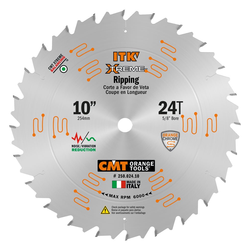 CMT 250.024.10 -  10" 24T ITK XTREME Ripping Blade