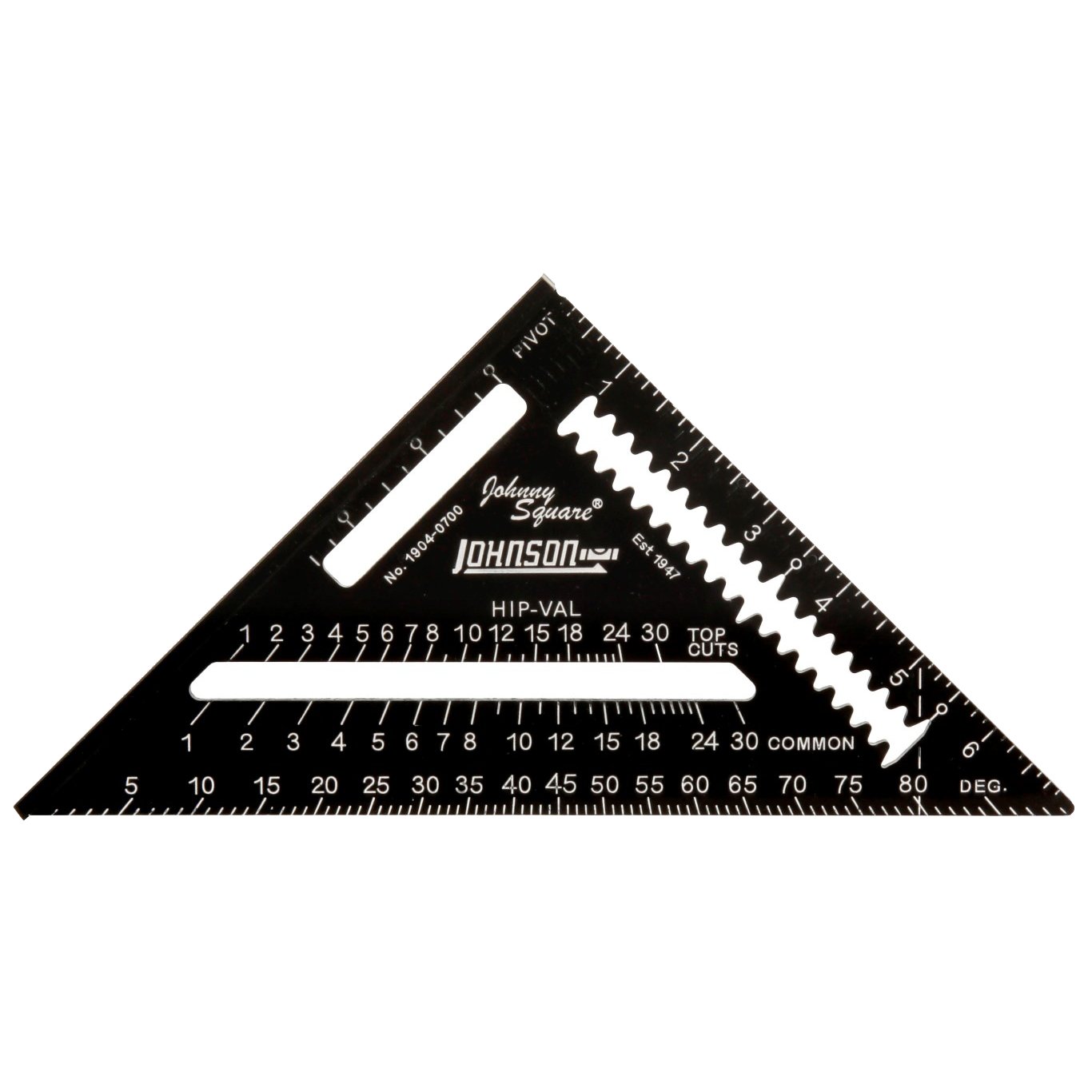 Johnson 1904-0700- 7" Johnny Square® Professional Easy-Read Aluminum Rafter Square w/out Manual
