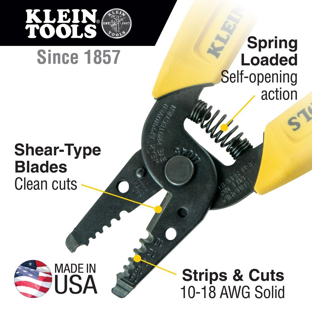 Klein 11045  -  Wire Stripper / Cutter - 10-18 AWG Solid