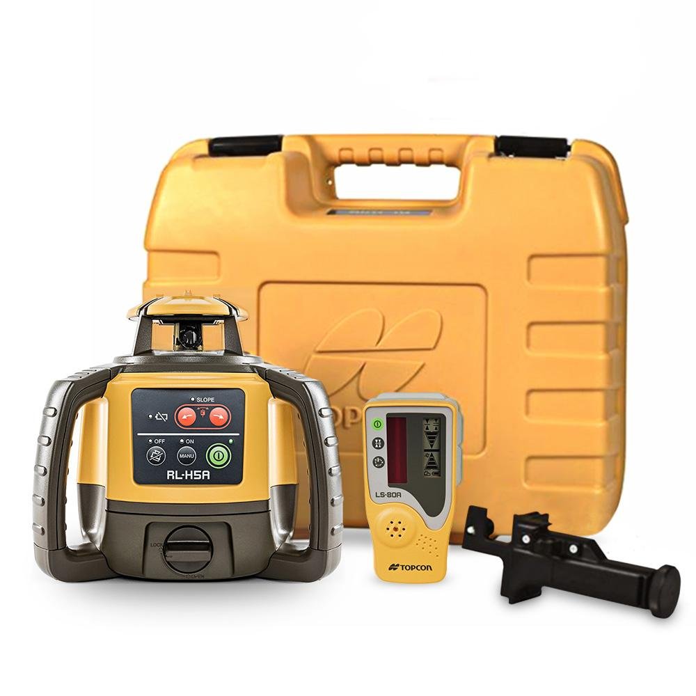 Topcon 1021200-50  -  RL-H5A DB Horizontal Laser Level (Alkaline "Dry Battery") with LS-80X Receiver