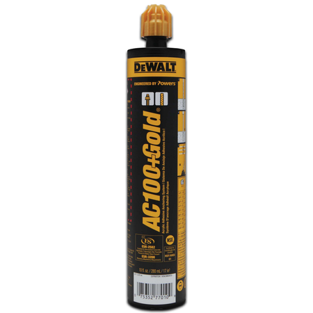 DEWALT 8478SD-PWR-AC100+ Gold 9.5 Oz (280Ml) Quik-Shot Concrete Anchor Adhesive
