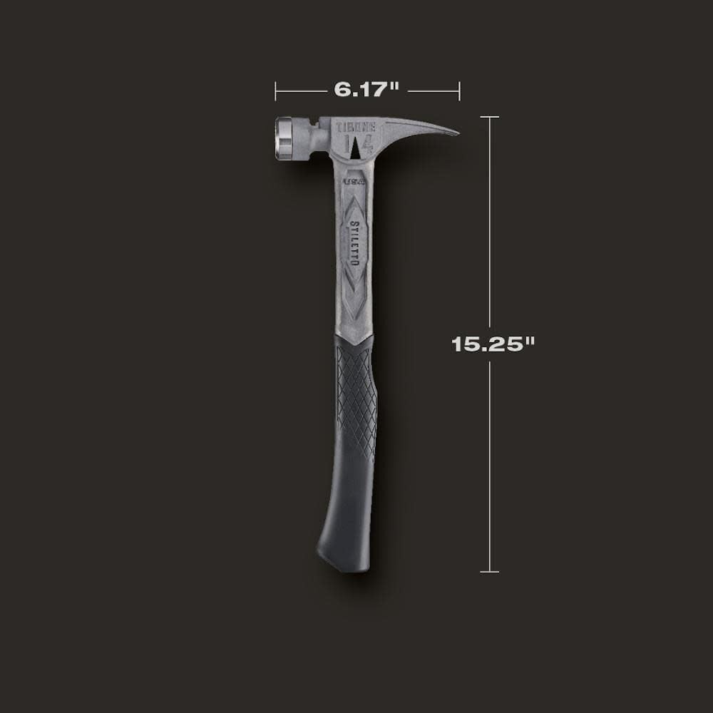 Stiletto TIB14RMC - 14oz Milled/Curved Titanium Framing Hammer