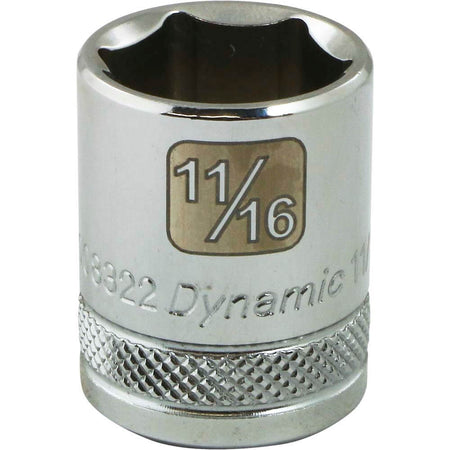 Dynamic 3/8" D 6 PT 11/16" Chrome Socket - wise-line-tools