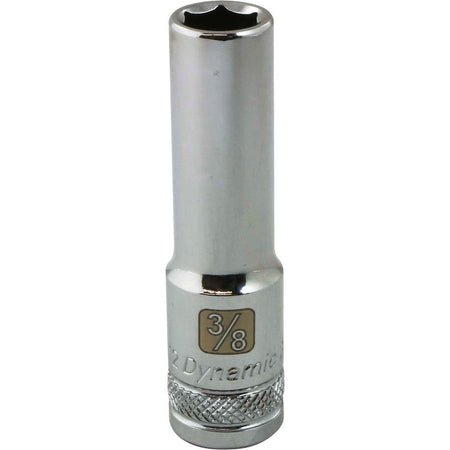Dynamic 3/8" D 6 PT 3/8" DEEP Chrome Socket - wise-line-tools
