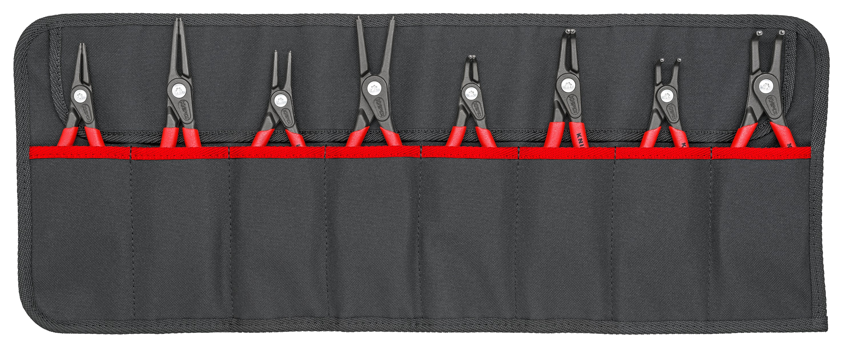 Knipex 001958V02 - 8 Pc Precision Snap Ring Pliers Set in Tool Roll