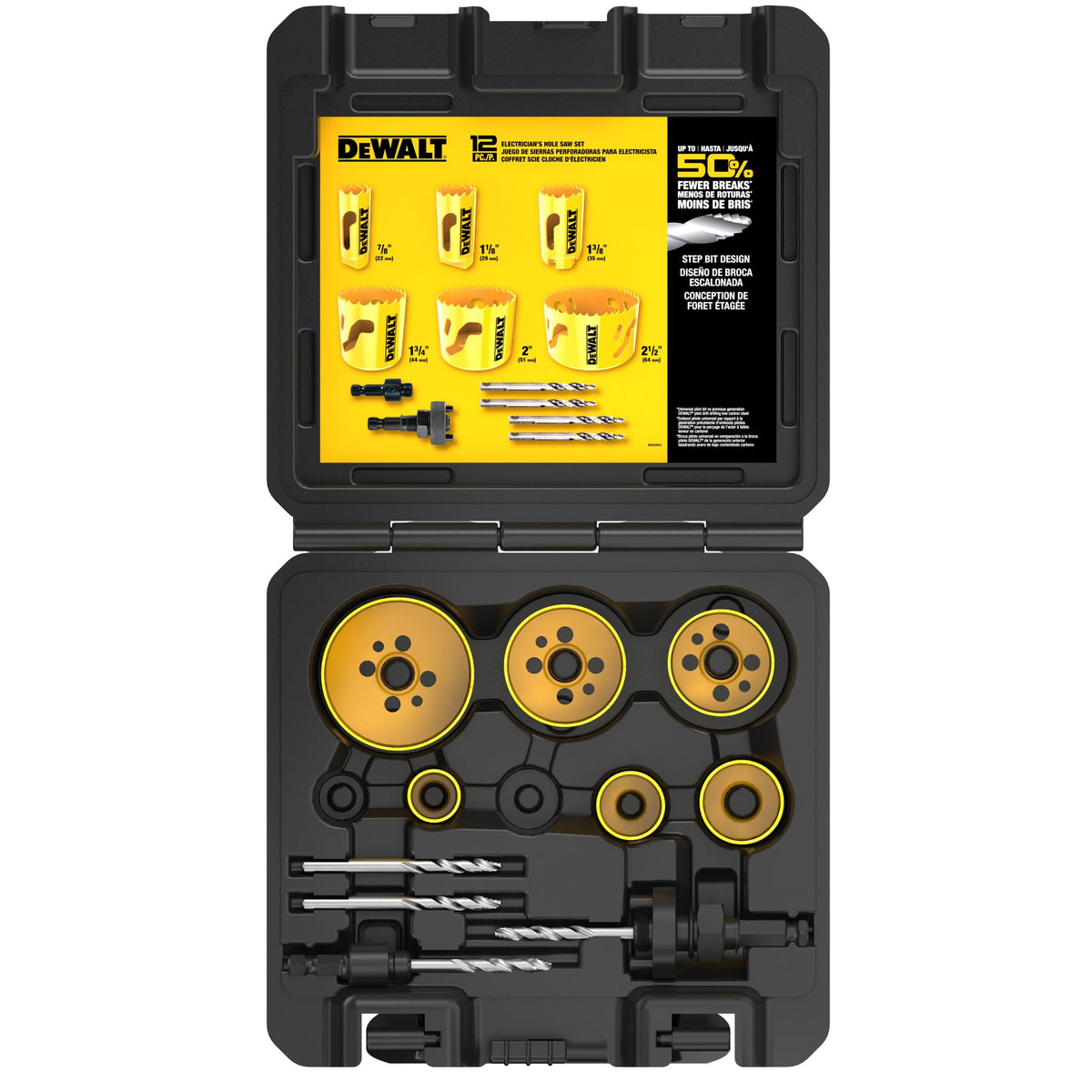 DEWALT D180002 Hole Saw Kit, Standard Electrician'S Set, Bi-Metal - product view