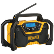 DeWalt DCR028B yellow and black job site Bluetooth radio with handle and antenna