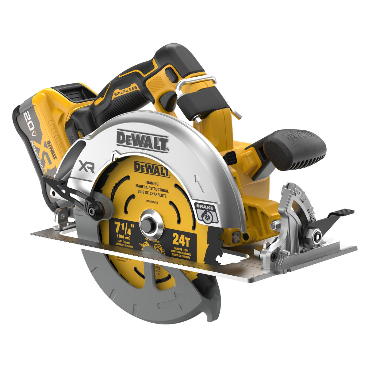DEWALT DCS590WW1 20V MAX XR BRUSHLESS CORDLESS 7-1/4 IN. CIRCULAR SAW KIT - product view