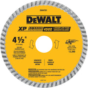 DEWALT DW4701 Diamond Blade, Dry Or Wet Cutting, Continuous Rim, 7/8-Inch Arbor, 4-1/2-Inch - product view