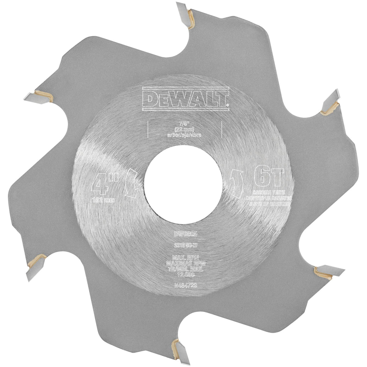 DEWALT DW6805 Plate Joiner Blade, 4-Inch, Carbide, 6-Tooth - product view