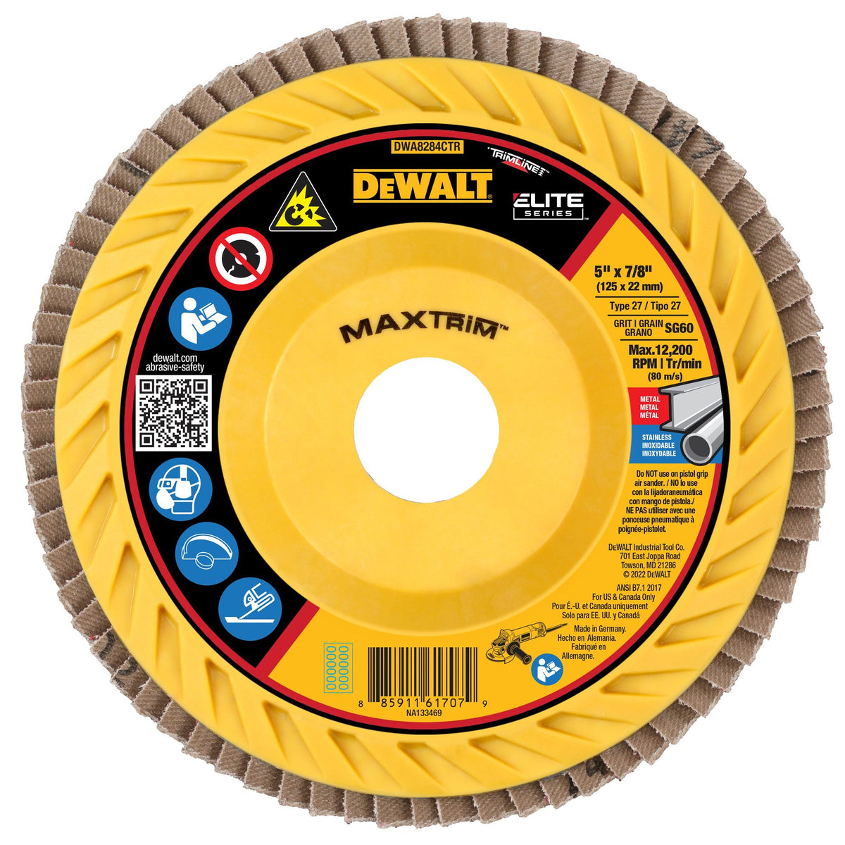 DEWALT DWA8284CTR 5 X 7/8 60G T27 Xp Ceramic Trim Flap - product view