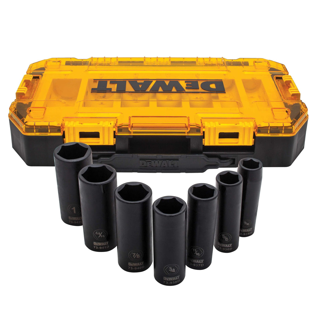 DEWALT DWMT74736 Deep Impact Socket Set, 7-Piece, 1/2" Drive SAE - product view
