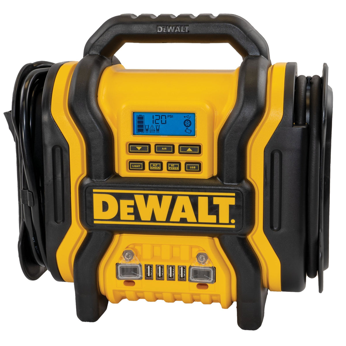 DEWALT DXAEPS14-CA 2000-Peak Amp Portable Jump Starter with Digital Compressor, USB and AC Power Bank - product view