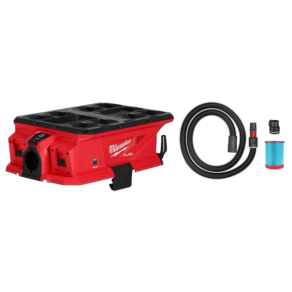 Milwaukee 0926-20 M18 FUEL™ NEXUS™ Dual Battery Wet/Dry Vacuum Motor Head w/ PACKOUT™ Compatibility & VACLIN - kit contents